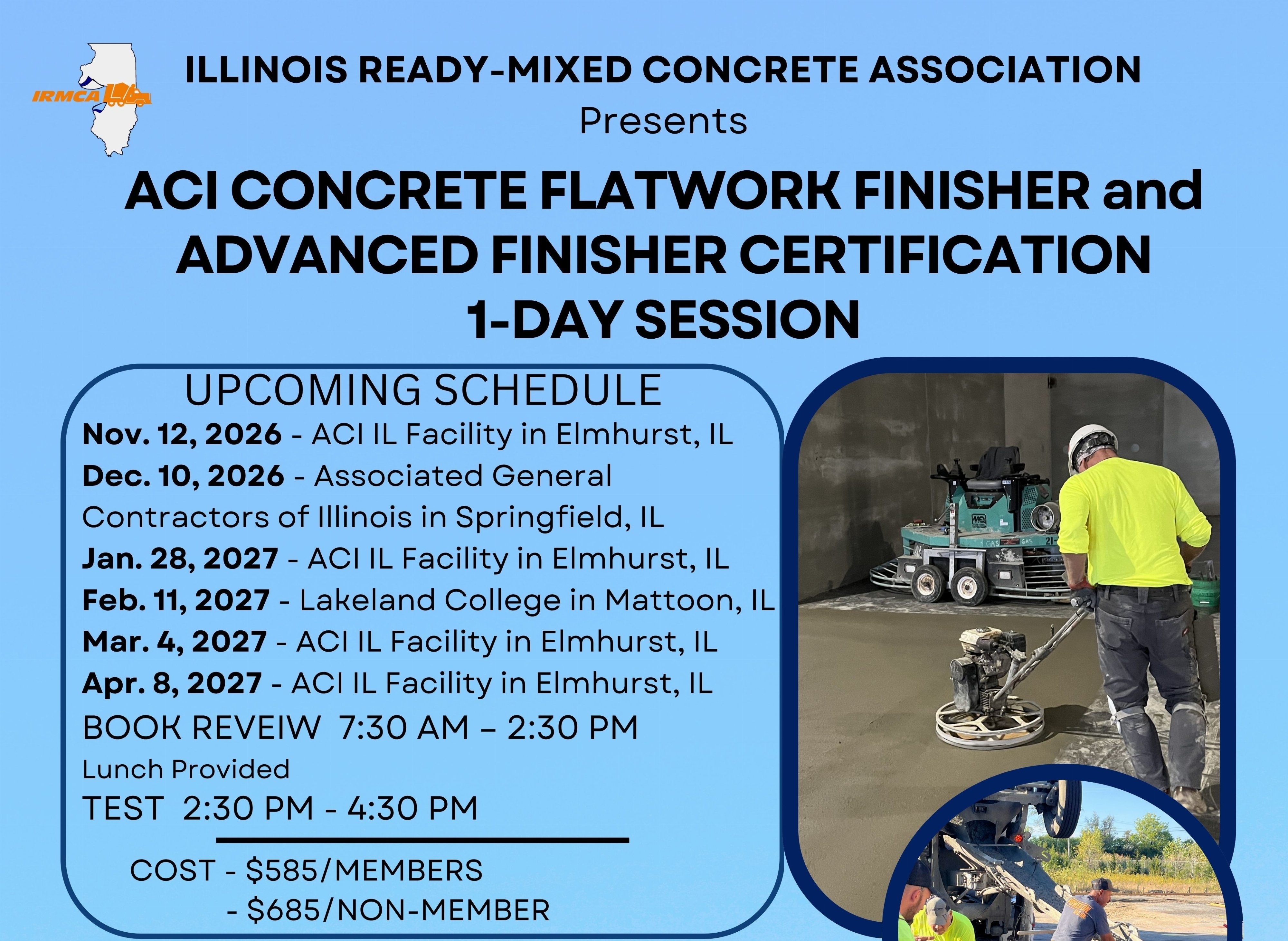 ACI Flatwork Certification Courses Schedule